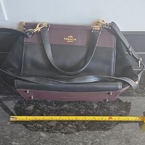 Coach Black and Burgundy Leather Bag